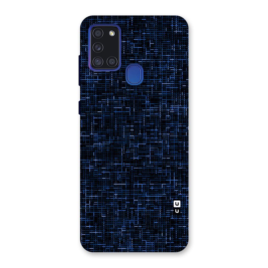 Criss Cross Blue Pattern Back Case for Galaxy A21s