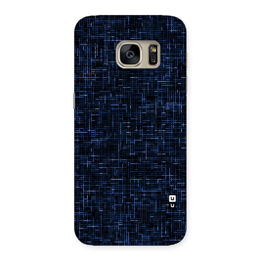 Criss Cross Blue Pattern Back Case for Galaxy S7