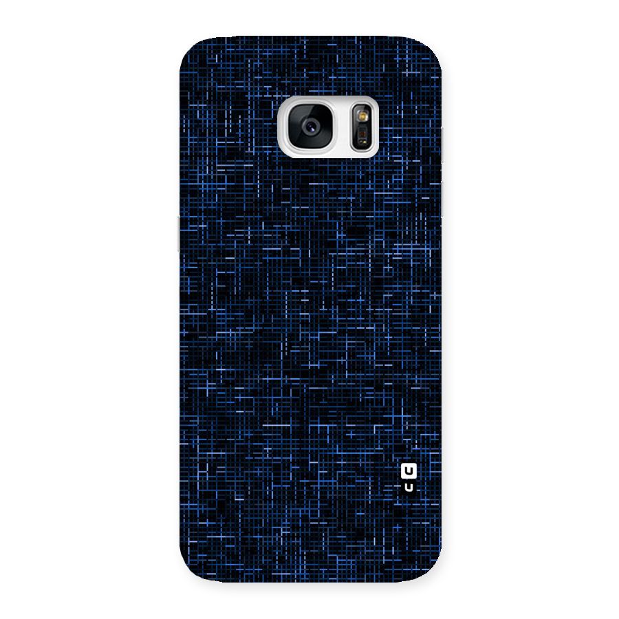 Criss Cross Blue Pattern Back Case for Galaxy S7 Edge