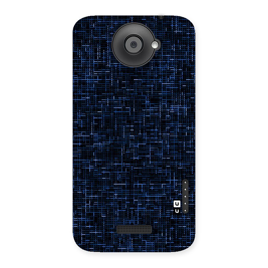 Criss Cross Blue Pattern Back Case for HTC One X