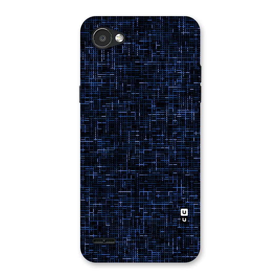 Criss Cross Blue Pattern Back Case for LG Q6