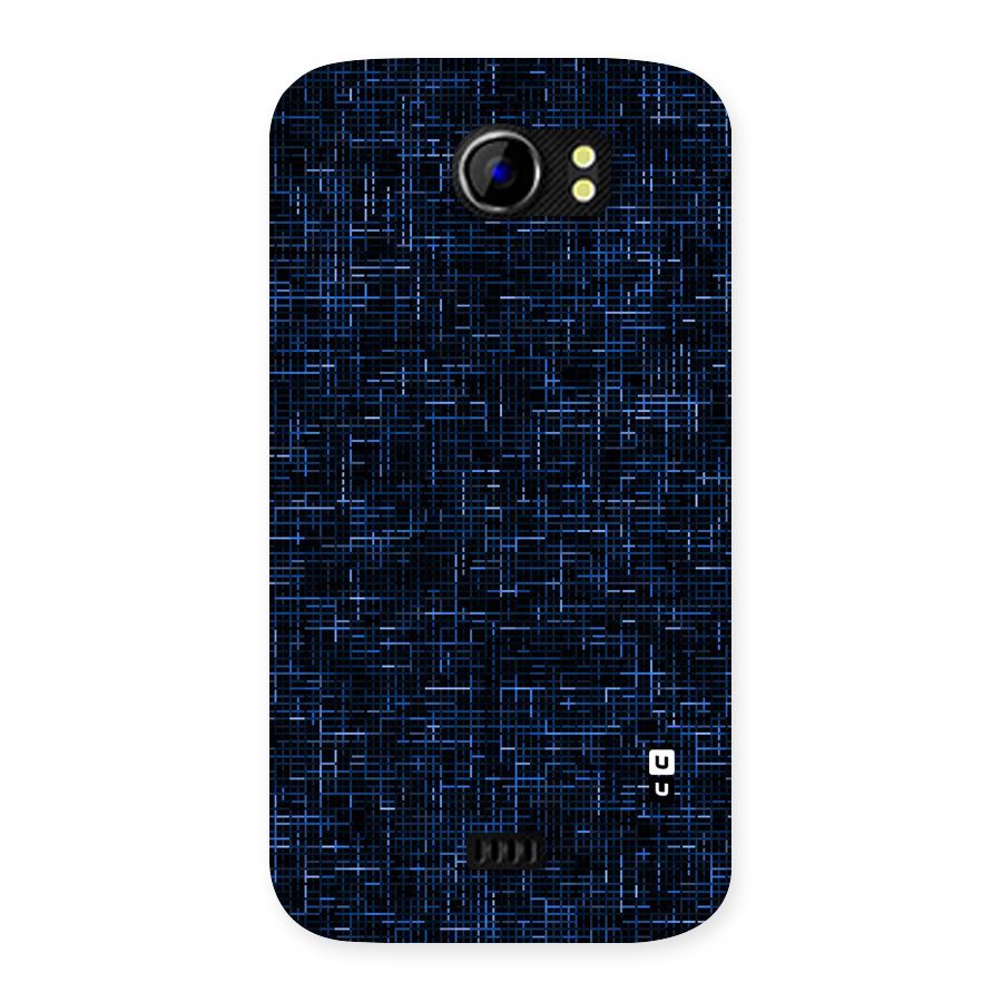 Criss Cross Blue Pattern Back Case for Micromax Canvas 2 A110