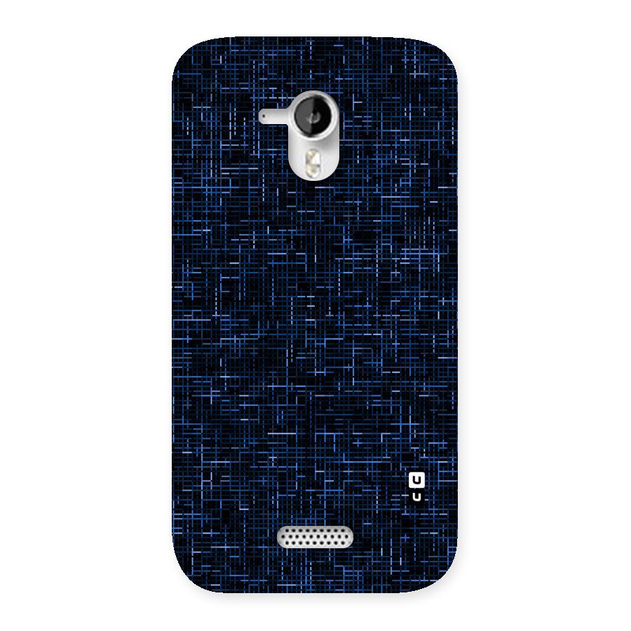 Criss Cross Blue Pattern Back Case for Micromax Canvas HD A116