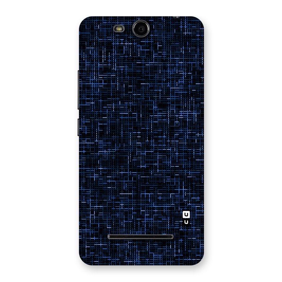 Criss Cross Blue Pattern Back Case for Micromax Canvas Juice 3 Q392