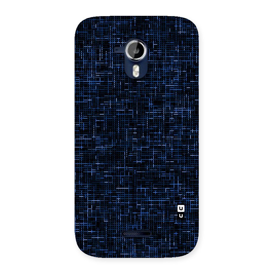 Criss Cross Blue Pattern Back Case for Micromax Canvas Magnus A117