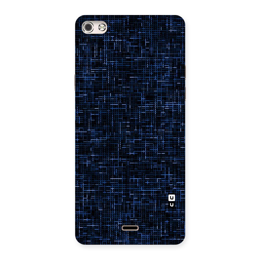 Criss Cross Blue Pattern Back Case for Micromax Canvas Silver 5