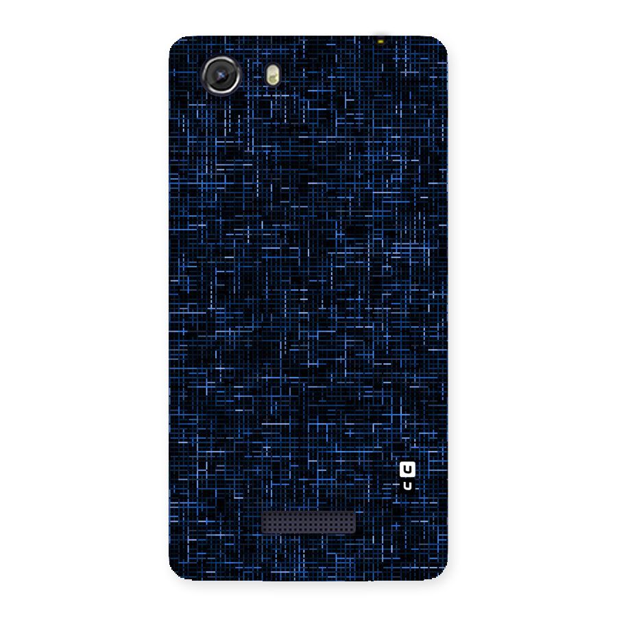 Criss Cross Blue Pattern Back Case for Micromax Unite 3