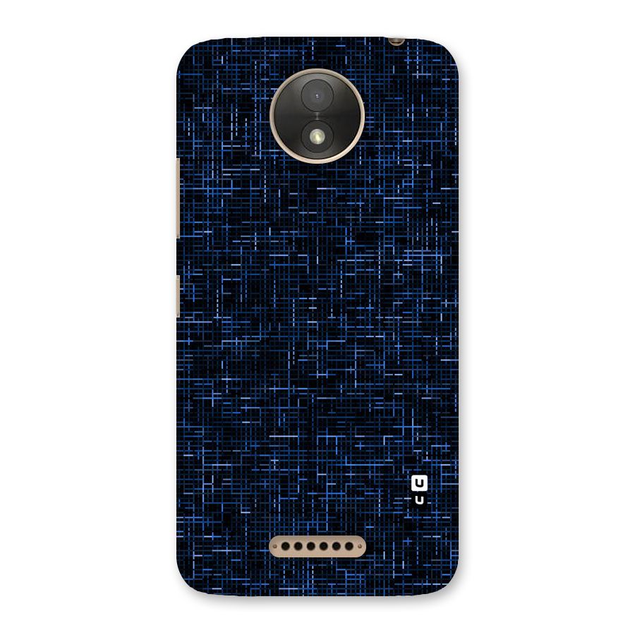 Criss Cross Blue Pattern Back Case for Moto C Plus