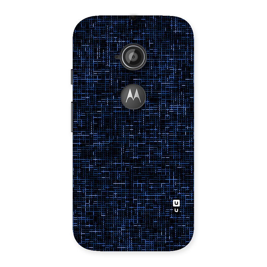 Criss Cross Blue Pattern Back Case for Moto E 2nd Gen