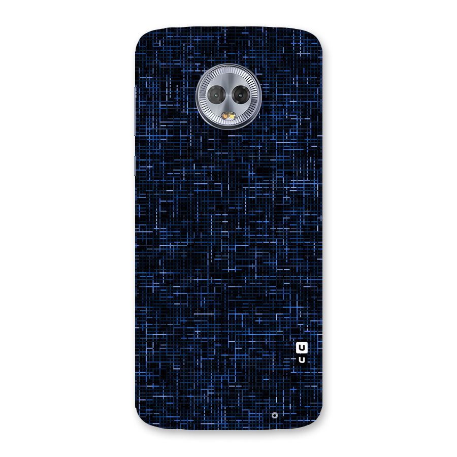 Criss Cross Blue Pattern Back Case for Moto G6 Plus