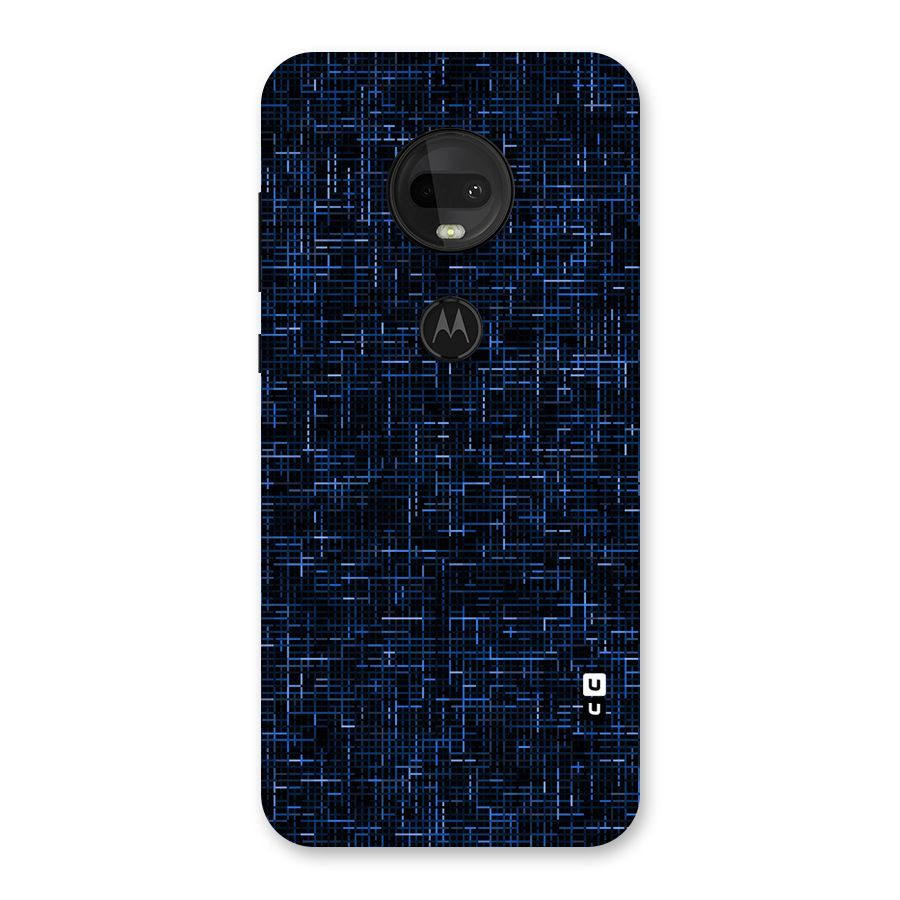 Criss Cross Blue Pattern Back Case for Moto G7