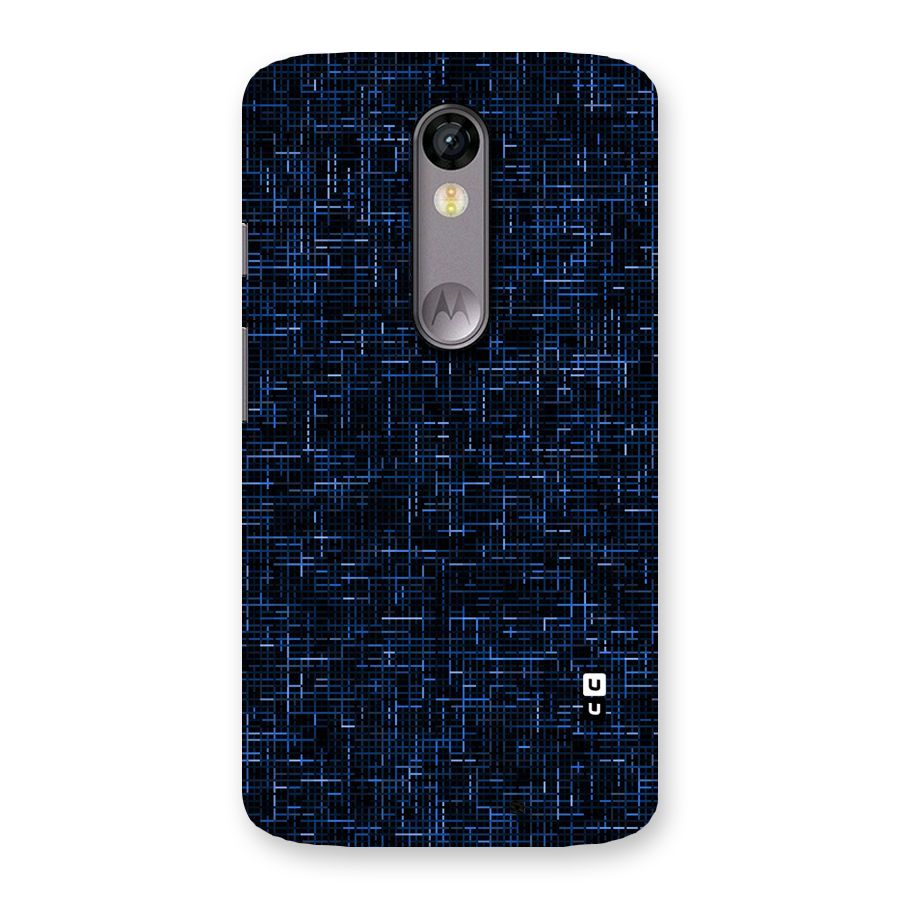 Criss Cross Blue Pattern Back Case for Moto X Force