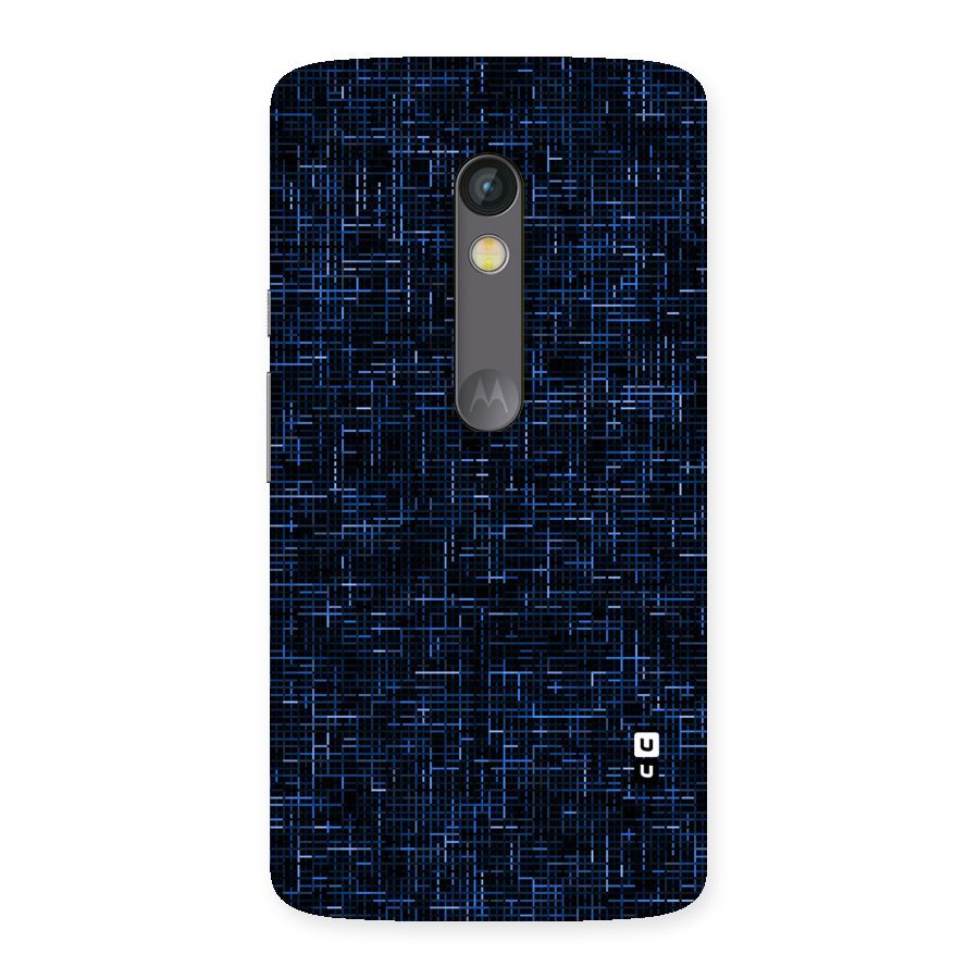 Criss Cross Blue Pattern Back Case for Moto X Play