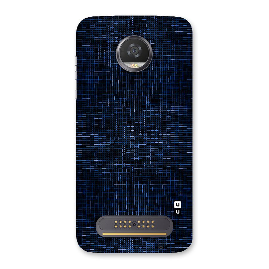 Criss Cross Blue Pattern Back Case for Moto Z2 Play