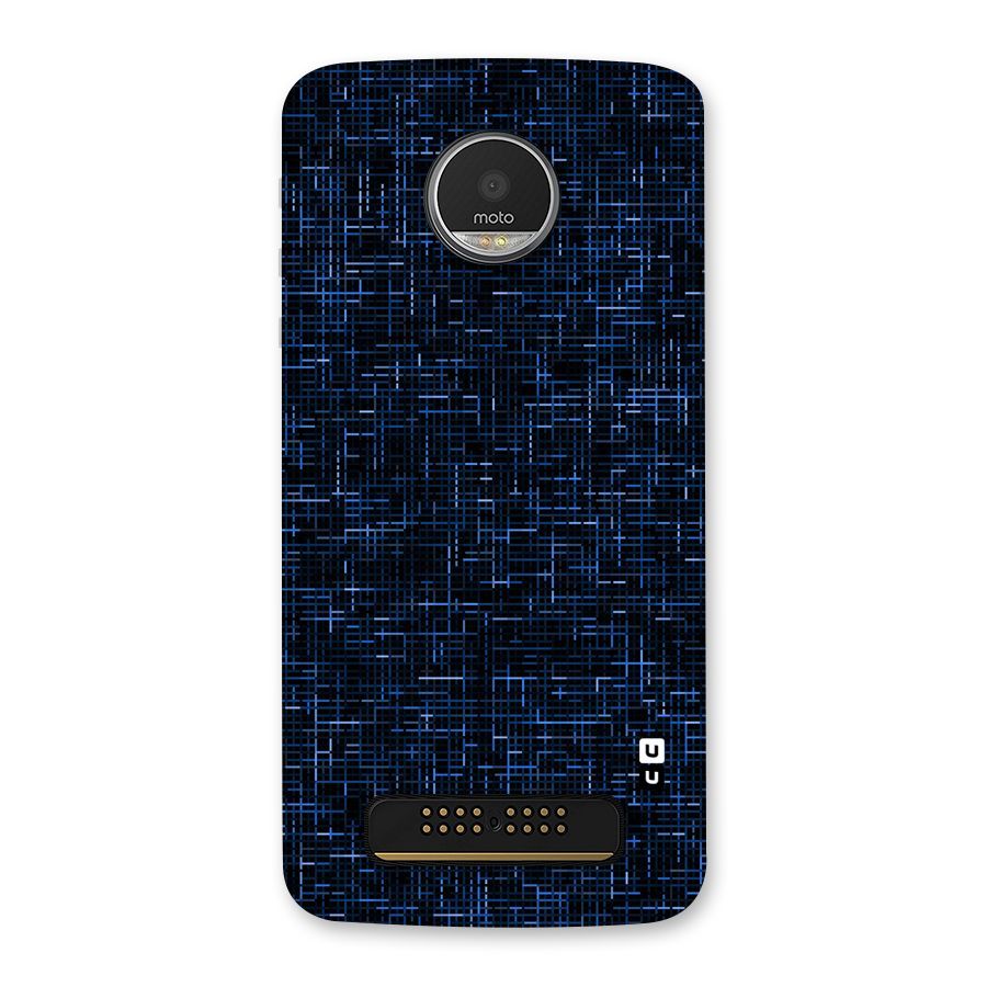 Criss Cross Blue Pattern Back Case for Moto Z Play