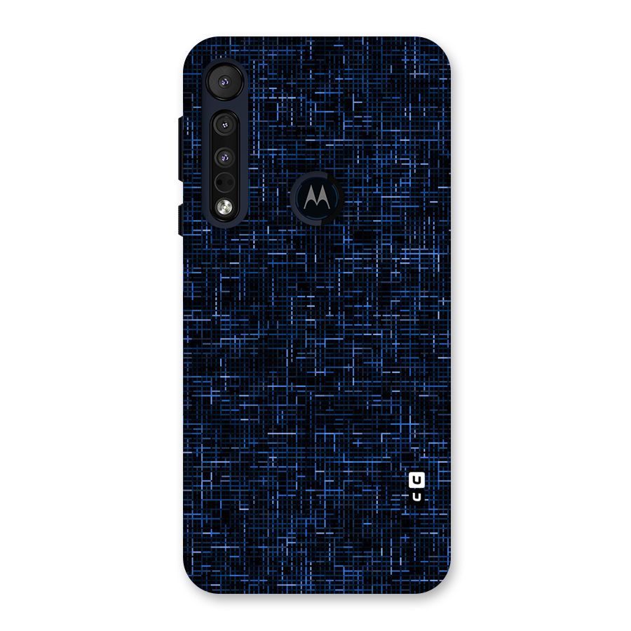 Criss Cross Blue Pattern Back Case for Motorola One Macro