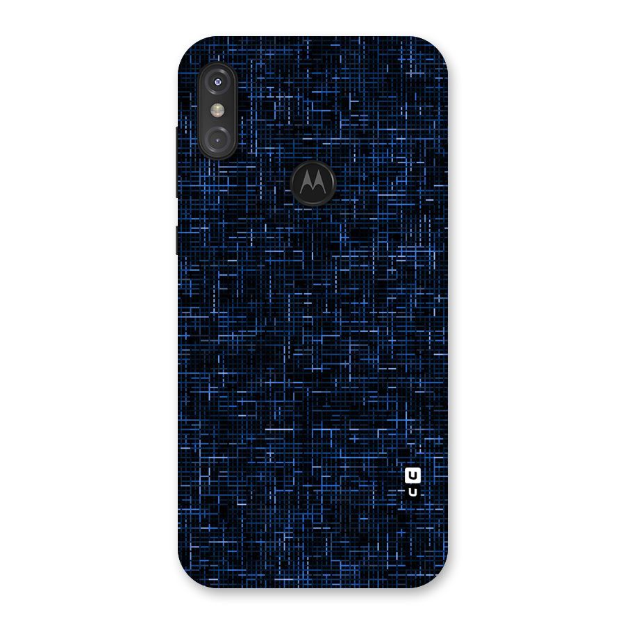 Criss Cross Blue Pattern Back Case for Motorola One Power
