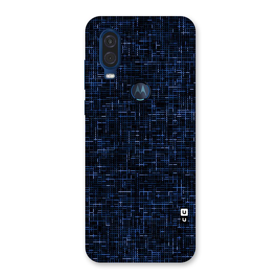 Criss Cross Blue Pattern Back Case for Motorola One Vision