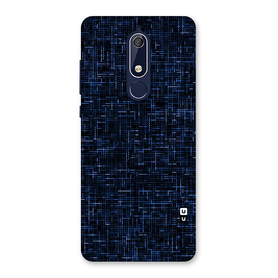 Criss Cross Blue Pattern Back Case for Nokia 5.1