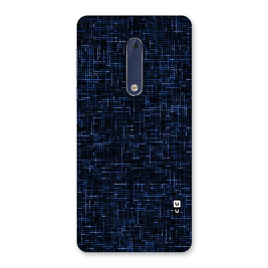 Criss Cross Blue Pattern Back Case for Nokia 5