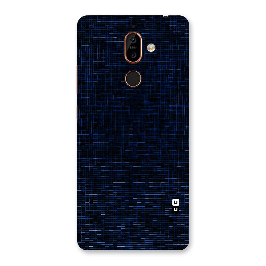 Criss Cross Blue Pattern Back Case for Nokia 7 Plus