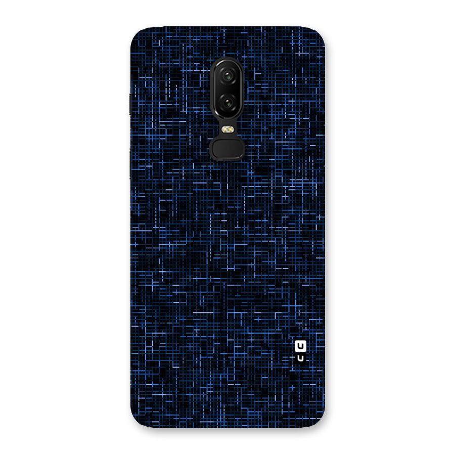 Criss Cross Blue Pattern Back Case for OnePlus 6