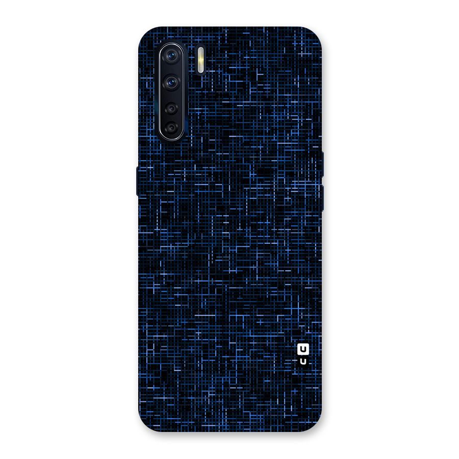Criss Cross Blue Pattern Back Case for Oppo F15