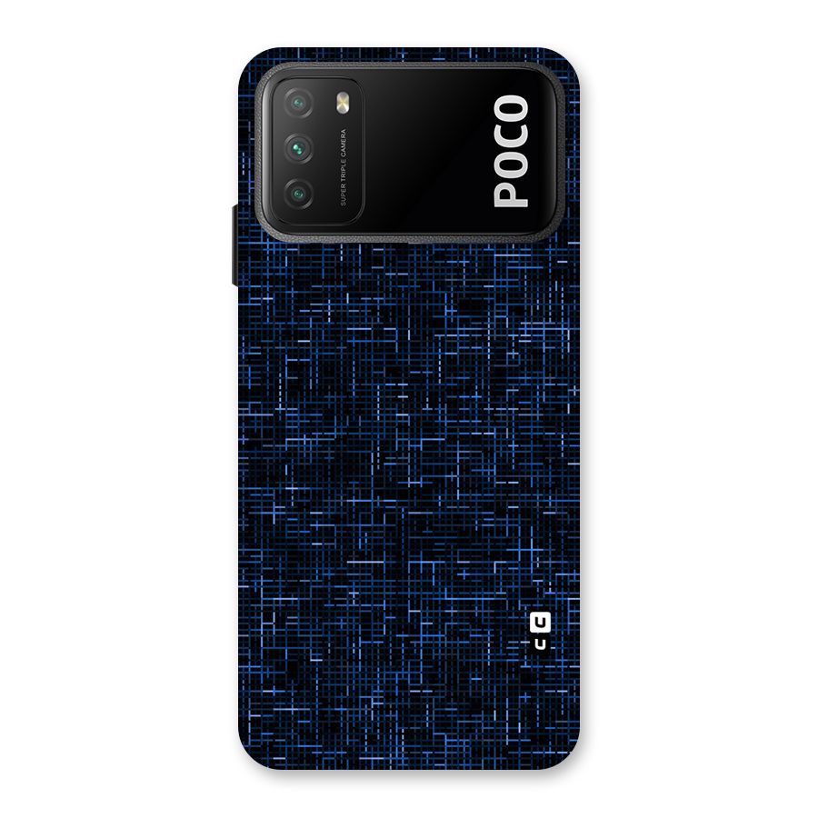 Criss Cross Blue Pattern Back Case for Poco M3