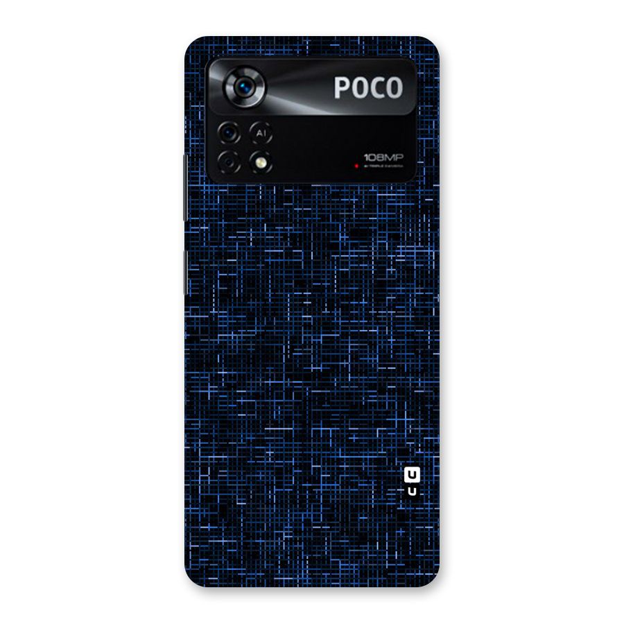 Criss Cross Blue Pattern Back Case for Poco X4 Pro 5G