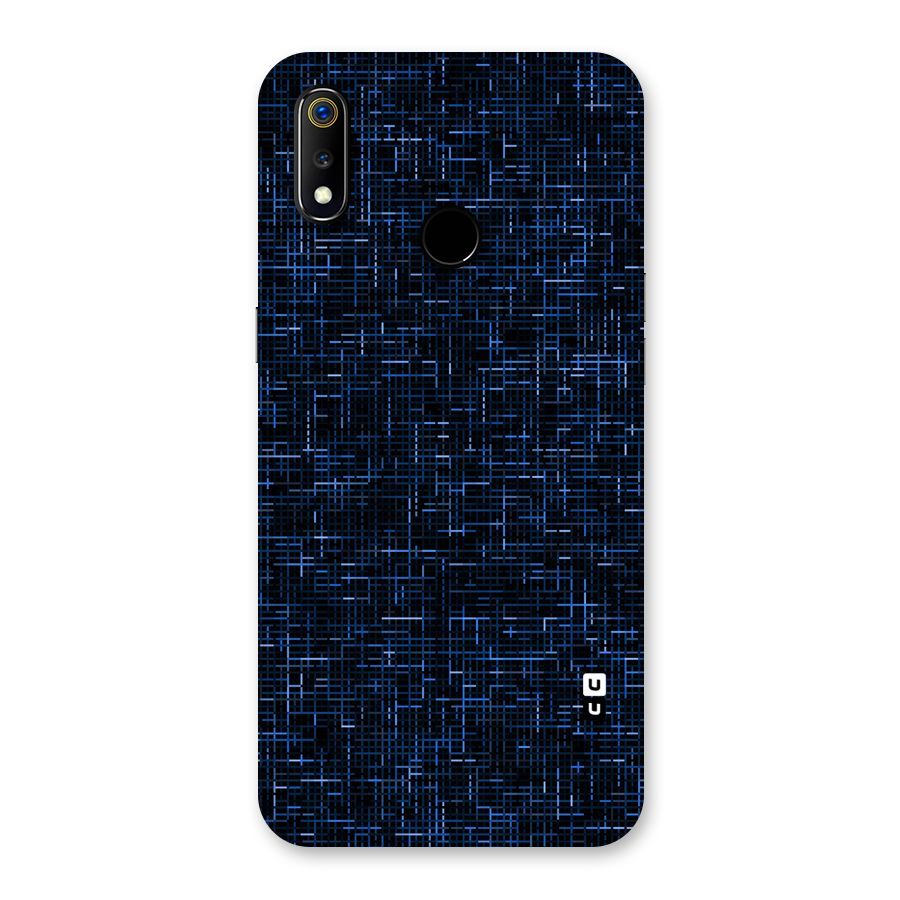 Criss Cross Blue Pattern Back Case for Realme 3