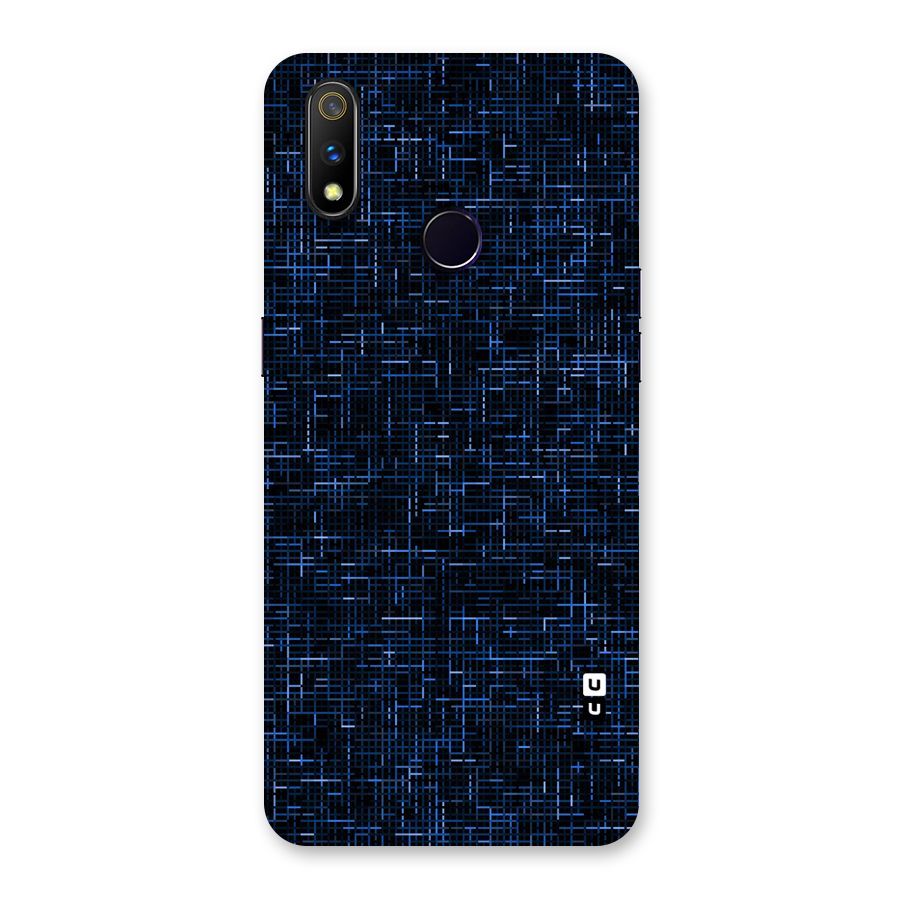 Criss Cross Blue Pattern Back Case for Realme 3 Pro