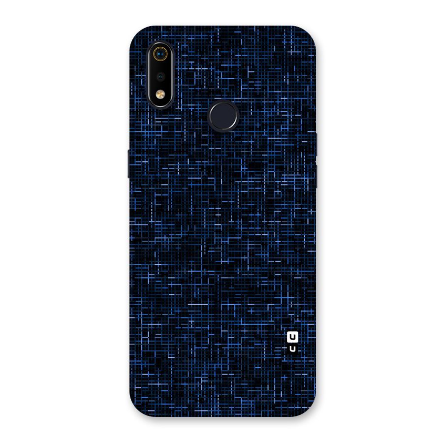 Criss Cross Blue Pattern Back Case for Realme 3i