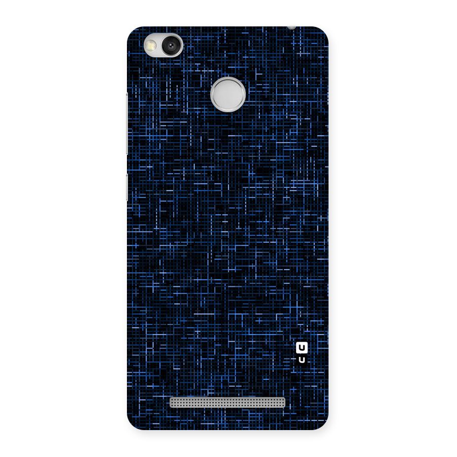 Criss Cross Blue Pattern Back Case for Redmi 3S Prime