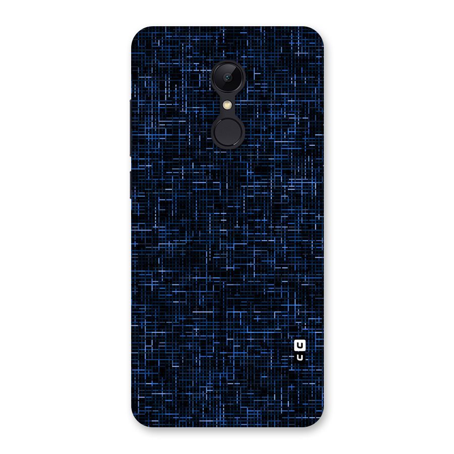 Criss Cross Blue Pattern Back Case for Redmi 5