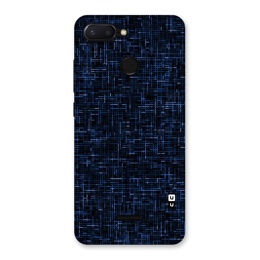 Criss Cross Blue Pattern Back Case for Redmi 6