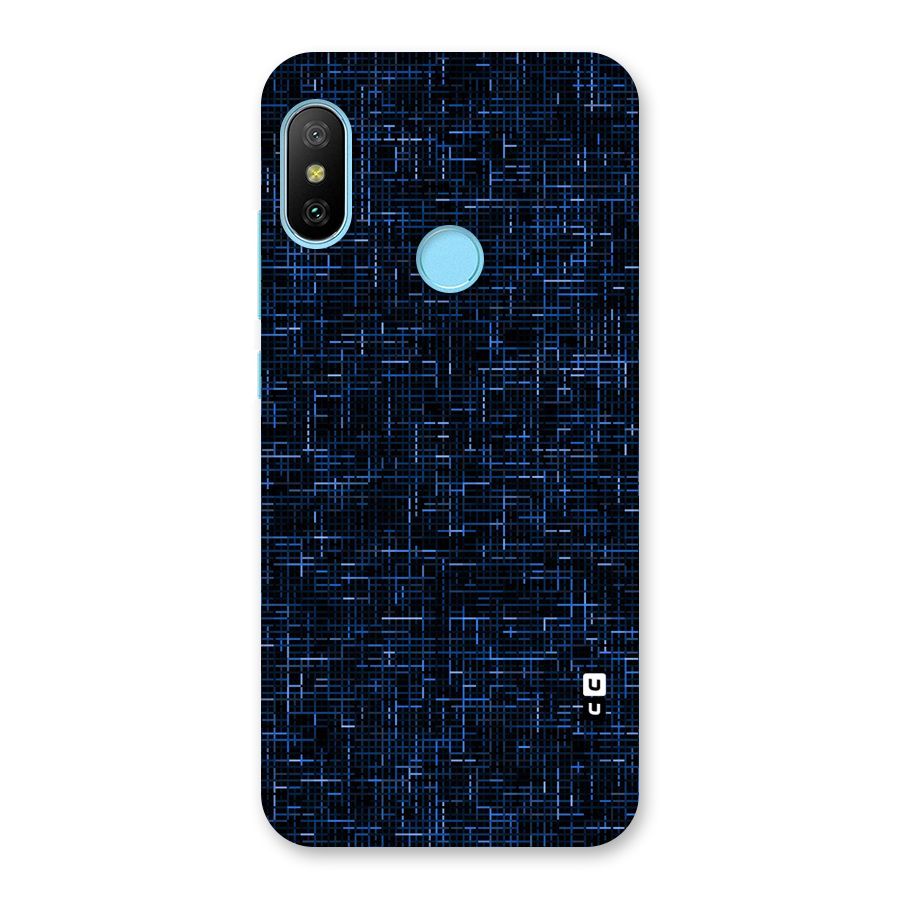 Criss Cross Blue Pattern Back Case for Redmi 6 Pro