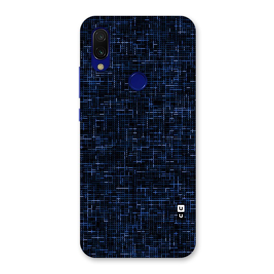 Criss Cross Blue Pattern Back Case for Redmi 7