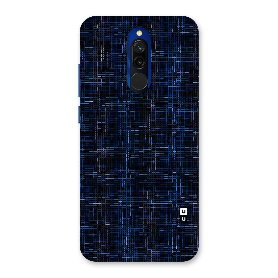 Criss Cross Blue Pattern Back Case for Redmi 8