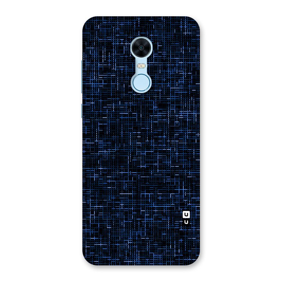 Criss Cross Blue Pattern Back Case for Redmi Note 5