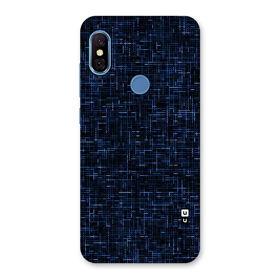 Criss Cross Blue Pattern Back Case for Redmi Note 6 Pro