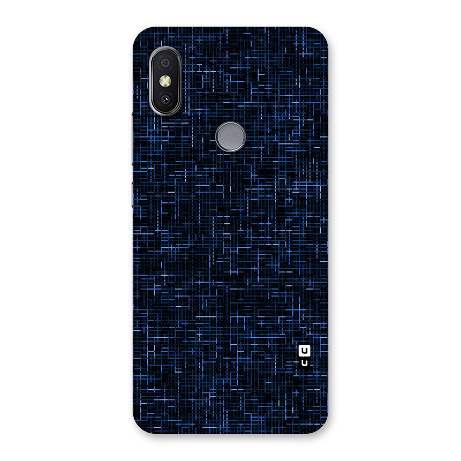 Criss Cross Blue Pattern Back Case for Redmi Y2