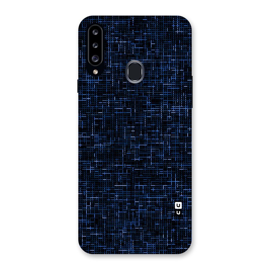 Criss Cross Blue Pattern Back Case for Samsung Galaxy A20s