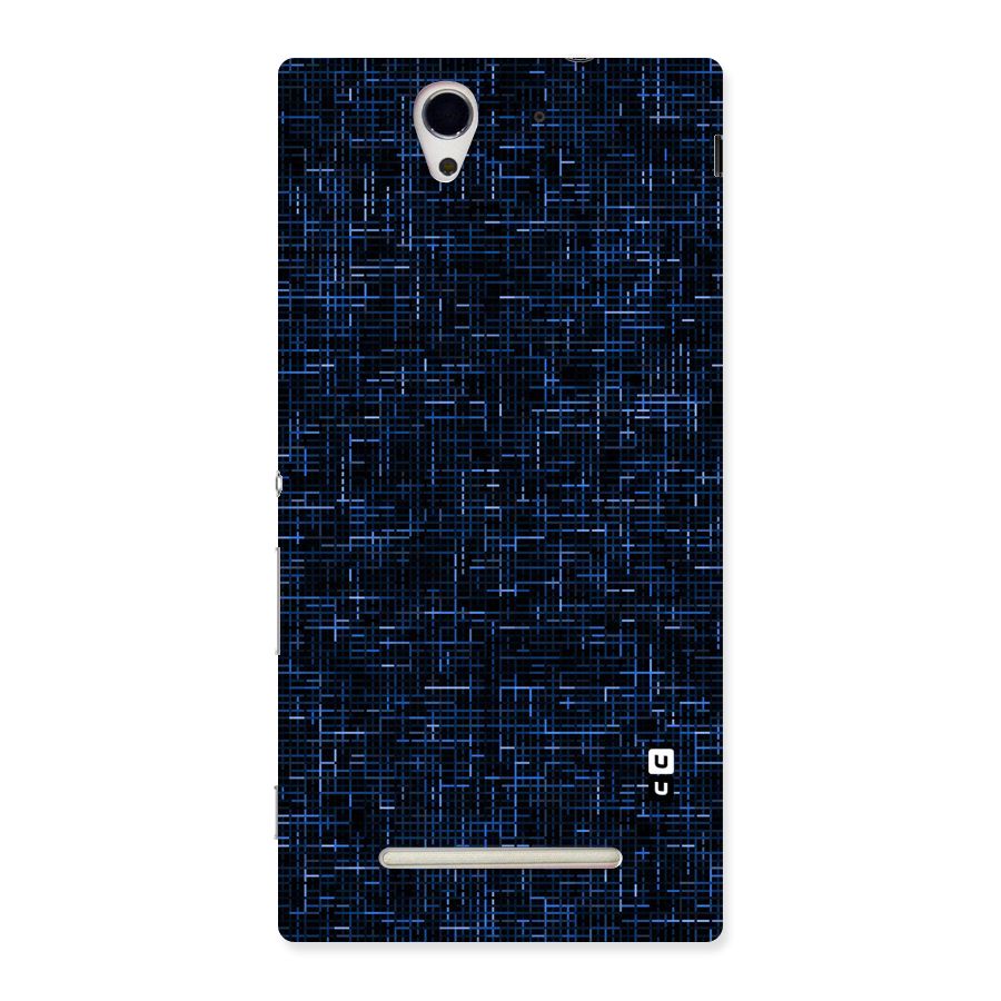 Criss Cross Blue Pattern Back Case for Sony Xperia C3