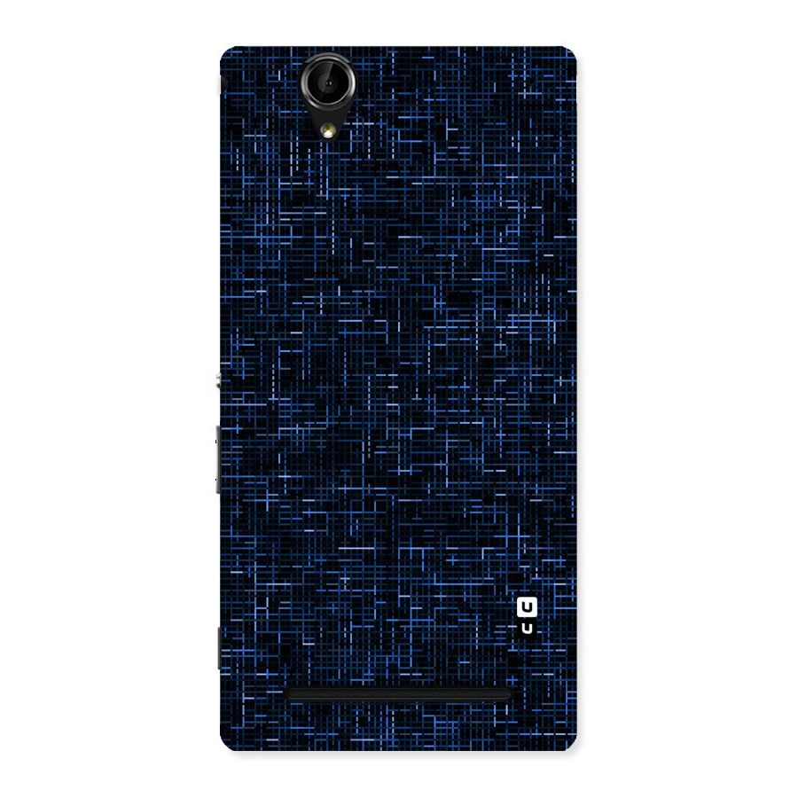 Criss Cross Blue Pattern Back Case for Sony Xperia T2