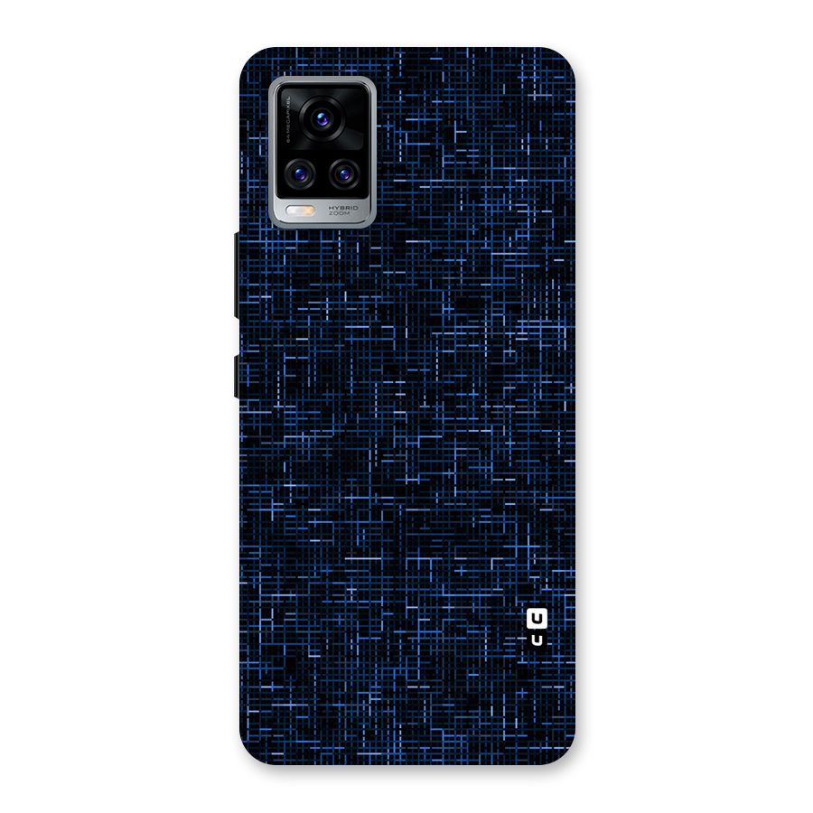 Criss Cross Blue Pattern Back Case for Vivo V20 Pro