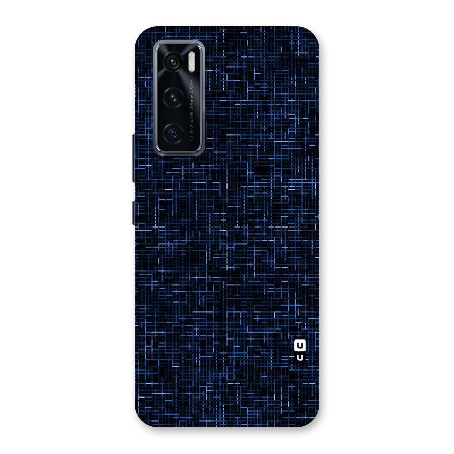 Criss Cross Blue Pattern Back Case for Vivo V20 SE