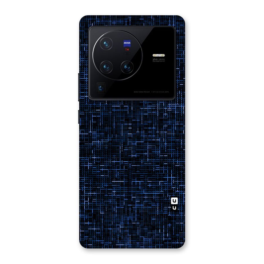 Criss Cross Blue Pattern Back Case for Vivo X80 Pro