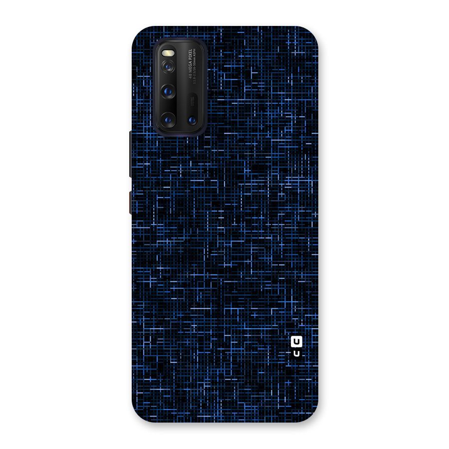Criss Cross Blue Pattern Back Case for Vivo iQOO 3