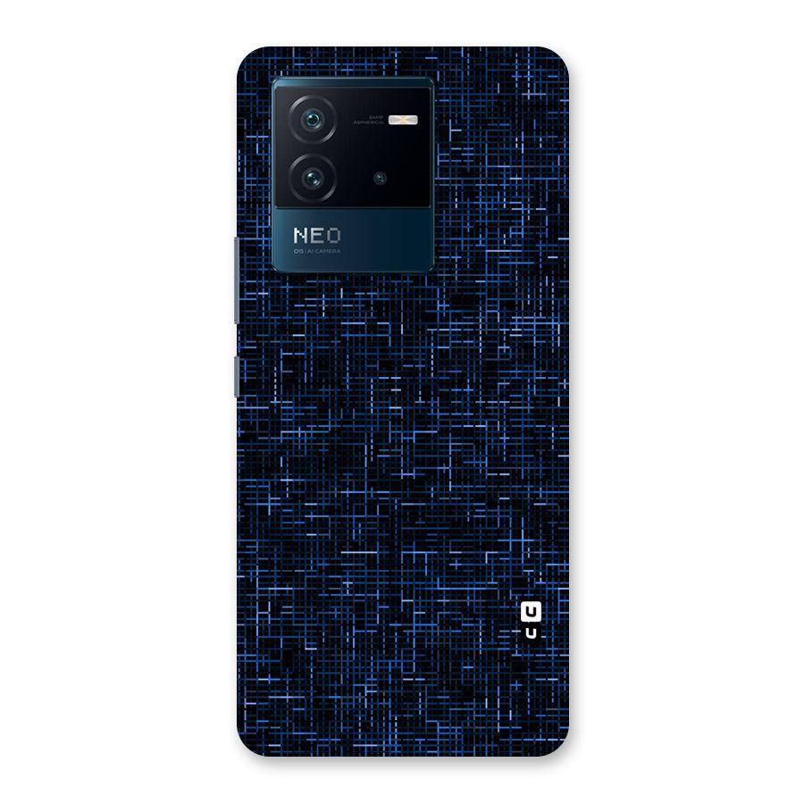 Criss Cross Blue Pattern Back Case for Vivo iQOO Neo 6 5G