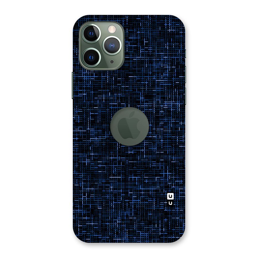 Criss Cross Blue Pattern Back Case for iPhone 11 Pro Logo  Cut